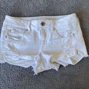 White stretch shorts
